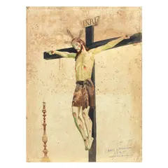 Botong Francisco, Crucifixion, watercolor on paper