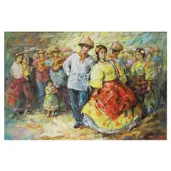 Angel Cacnio, Pista ng Bayan, oil on canvas