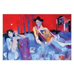 Lover's Gaze by Marcel Antonio, oil on canvas, sold Dec 2022
