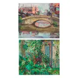 a) Sofronio y Mendoza<br & > b) De la Rosa, a) Old Spanish Bridge
b) View of the Front Door (No. 7), a) oil on canvas<br /> b) oil on canvas
