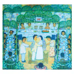 Kasalan by Antonio Austria, oil on canvas, sold Dec 2022