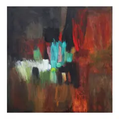 Abstract by Florencio B. Concepcion, oil on canvas, sold Dec 2022