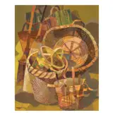 Still Life with Baskets by Romeo Tabuena, oil on board, sold Sep 2022