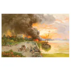 Fernando Amorsolo, Bombing of Intendencia, oil on canvas