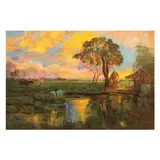 Teodoro Buenaventura, A Countryside Dawn, oil on canvas