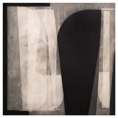 Black and White Diaphanous by Romulo Olazo, oil on canvas, sold Jun 2022