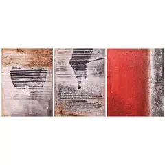 a) Expanse D b) Expanse C c) Redspeed in B Minor by Augusto Albor, a) acrylic on canvas<br> b) acrylic on canvas<br> c) acrylic on canvas, sold Dec 2021