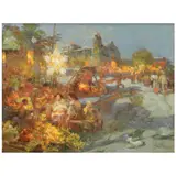 Town Fiesta by Fernando Amorsolo, oil on masonite board, sold Dec 2021