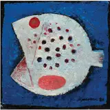 Blue Fish by Ang Kiukok, oil on canvas, sold Oct 2021