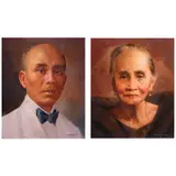 Vicente Manansala, a) Portrait of Don Canuto S. Oreta of Malabon
b) Portrait of Doña Maria Salome 
 Oreta y Ibaviosa, oil on board