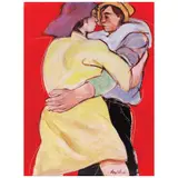 Benedicto Cabrera, Lovers, acrylic on canvas