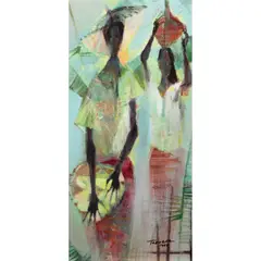 Vendors by Romeo Tabuena, oil on board, sold Jun 2021