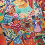 Untitled by Norma Belleza, oil on canvas, sold Jun 2021