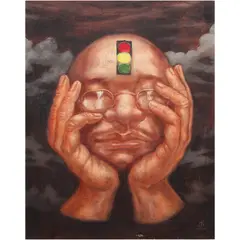 Inip by Mark Justiniani, oil on canvas, sold Jun 2021
