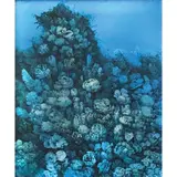 Untitled (Blue) by Juvenal Sansó Garrit, acrylic on canvas, sold Jun 2021