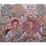 Mario Parial, Flower Vendors, oil on canvas