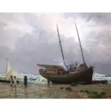Romulo Galicano, Morning Scene at the Seaside (Navotas), oil on canvas