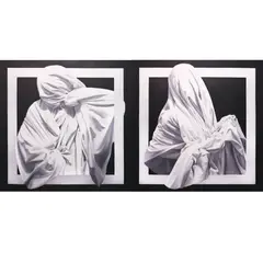 Dino Gabito, Shroud: Ides of March l and Ides of March II, oil on canvas