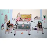 Richard Quebral, Indoor Living II, mixed media on canvas
