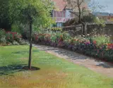 Romulo Galicano, Backyard of Monet’s Residence at Giverny, France, oil on canvas