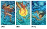 Mark Justiniani <small><, small><br & > Kare, Balud Kag Daguob (Waves of Thunder) (Triptych), oil on canvas