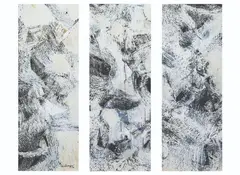Edwin Wilwayco, Whispering Winds (Triptych), oil on paper