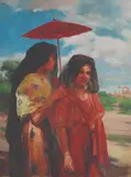 Fabian dela Rosa, Dos Hermanas, oil on canvas