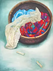 Burdado at Batik by Araceli Limcaco-Dans, watercolor on paper, sold Nov 2019