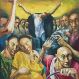 Kaganapan by Emmanuel Garibay, oil on canvas, sold Sep 2019