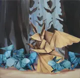 Ayka Go, Queen Margaux Leads Them To The Rabbit Hole, oil on canvas