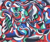 Untitled by Federico Aguilar Alcuaz 1932-2011, oil on canvas, sold Feb 2019