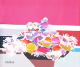 Flower Vendor by Oscar Zalameda 1930-2010, oil on canvas, sold Feb 2019