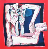 Thirteenth Station: Jesus is Laid on the Lap of Hi by Ang Kiukok 1931-2005, oil on canvas, sold Feb 2019