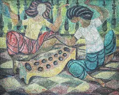 Manuel Rodriguez Sr., Sungka, oil on canvas