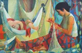 Vicente Manansala, Mother and Child, oil on canvas