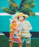 Family by Oscar Zalameda, oil on canvas, sold Sep 2018
