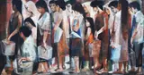 Vicente Manansala, Pila sa Bigas (Study), mixed media on board