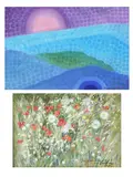 a) Untitled  b) Flowers by a) Nena Saguil b) Betsy Westendorp a) b), a) oil on canvas b) oil on wood, sold Sep 2018