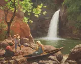 Pagsanjan Falls by Fernando Amorsolo, oil on canvas, sold Jun 2018