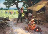 Noonday Meal by Fernando Amorsolo, oil on canvas, sold Mar 2018