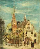 Untitled by Oscar Zalameda, oil on paper, sold Mar 2018