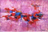 Boats by Oscar Zalameda, oil on paper, sold Mar 2018