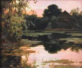 Fishpond in Malabon by Fernando Amorsolo, oil on wood, sold Mar 2018