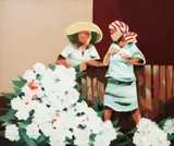 The Courtship by Oscar Zalameda, oil on canvas, sold Mar 2018