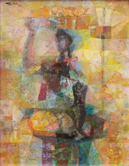 Vendor by Romeo Tabuena, oil on canvas, sold Mar 2018