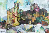 Cityscape by Romeo Tabuena, oil on paper, sold Dec 2017