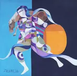 Untitled by Oscar Zalameda, oil on canvas, sold Dec 2017