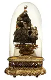 Early 19th Century by San Jose & Niño In A Virina, Ivory, Baticuling, Satin, Gold Thread, Silver, Polychrome, Gold Leaf and Glass, sold Sep 2017