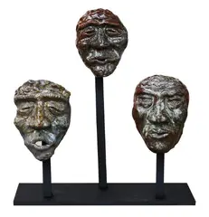 Brian Uhing, a.) Mask 1 
b.) Mask 2
c.) Mask 3, glazed terracota