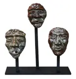 Brian Uhing, a.) Mask 1 
b.) Mask 2
c.) Mask 3, glazed terracota